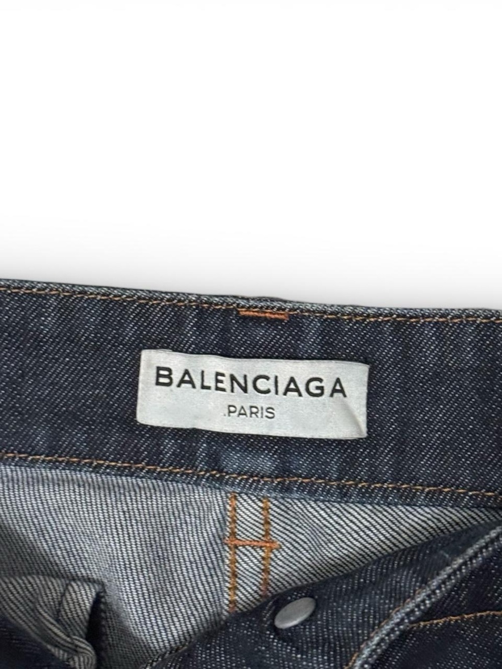 Balenciaga Men’s Indigo Denim Jeans with Contrast Stitching